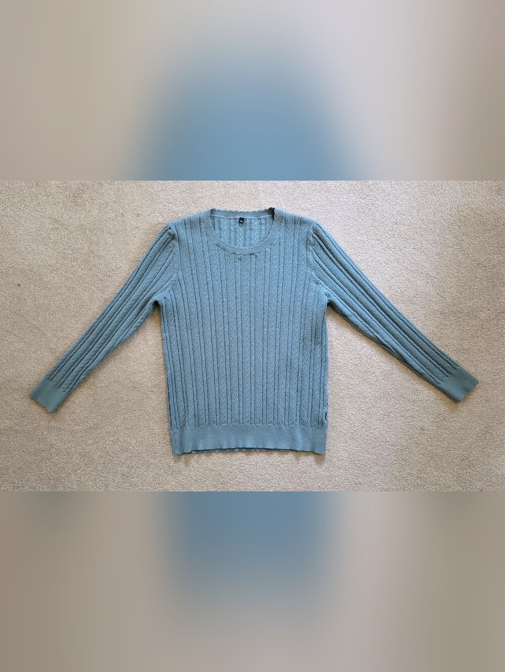 Arach & Cloz Women’s XXL Sage Green Textured Knit Crewneck Sweater